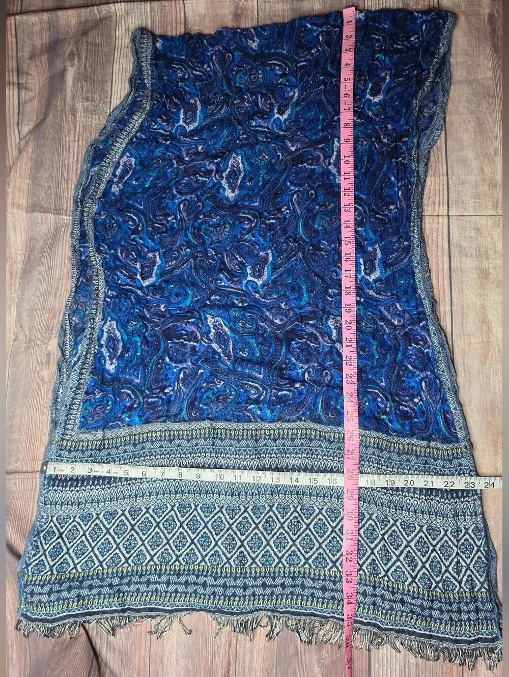 5/$15 Blue Paisley Tassel Boho Scarf